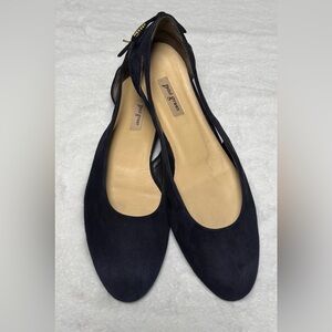 Paul Green Maureen  Navy Blue Suede Cut Out Ballet Flats,Size-(UK)-5 ;(US)-7.5,